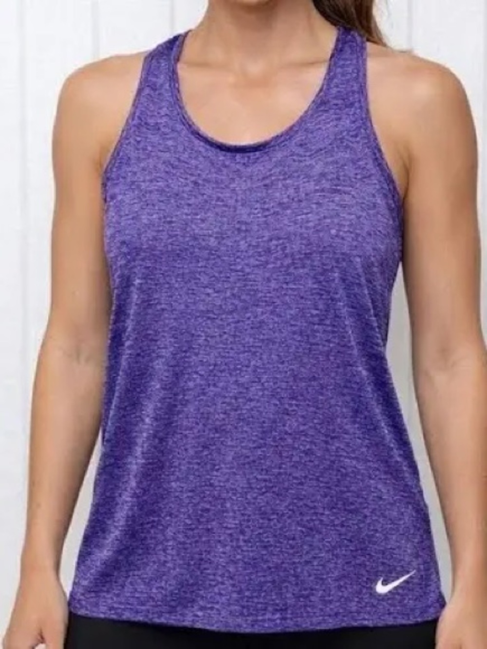 Nike Heathered Purple Athletic Racerback Tank Dri-Fit